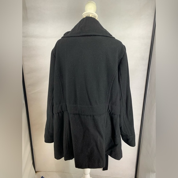 Old Navy women’s long wool blend coat size 3X Zip Belted front - Picture 3 of 7